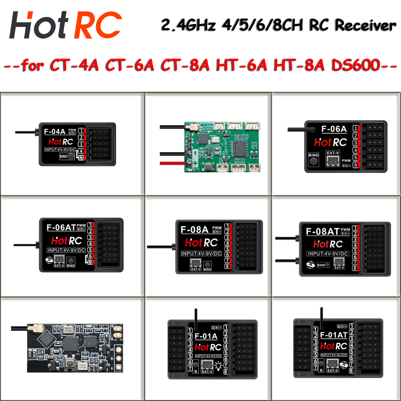 Radio Transmitter 2.4Ghz - Receptores HOTRC de 2,4 Ghz F-01A
