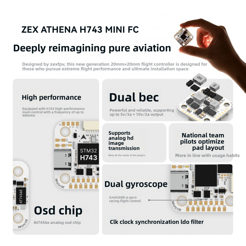 Controlador de Vuelo ZEX ATHEN - Betaflight Fc reseña y precio