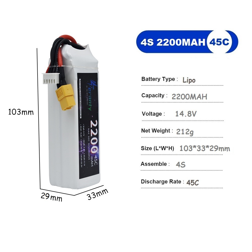 Batería LiPo 4S 14,8 V 1500mah - Lipo Battery 4S reseña y precio
