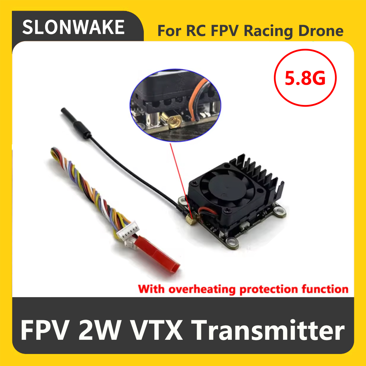 Transmisor FPV VTX SLONWAKE 5. - Fpv Camera reseña y precio