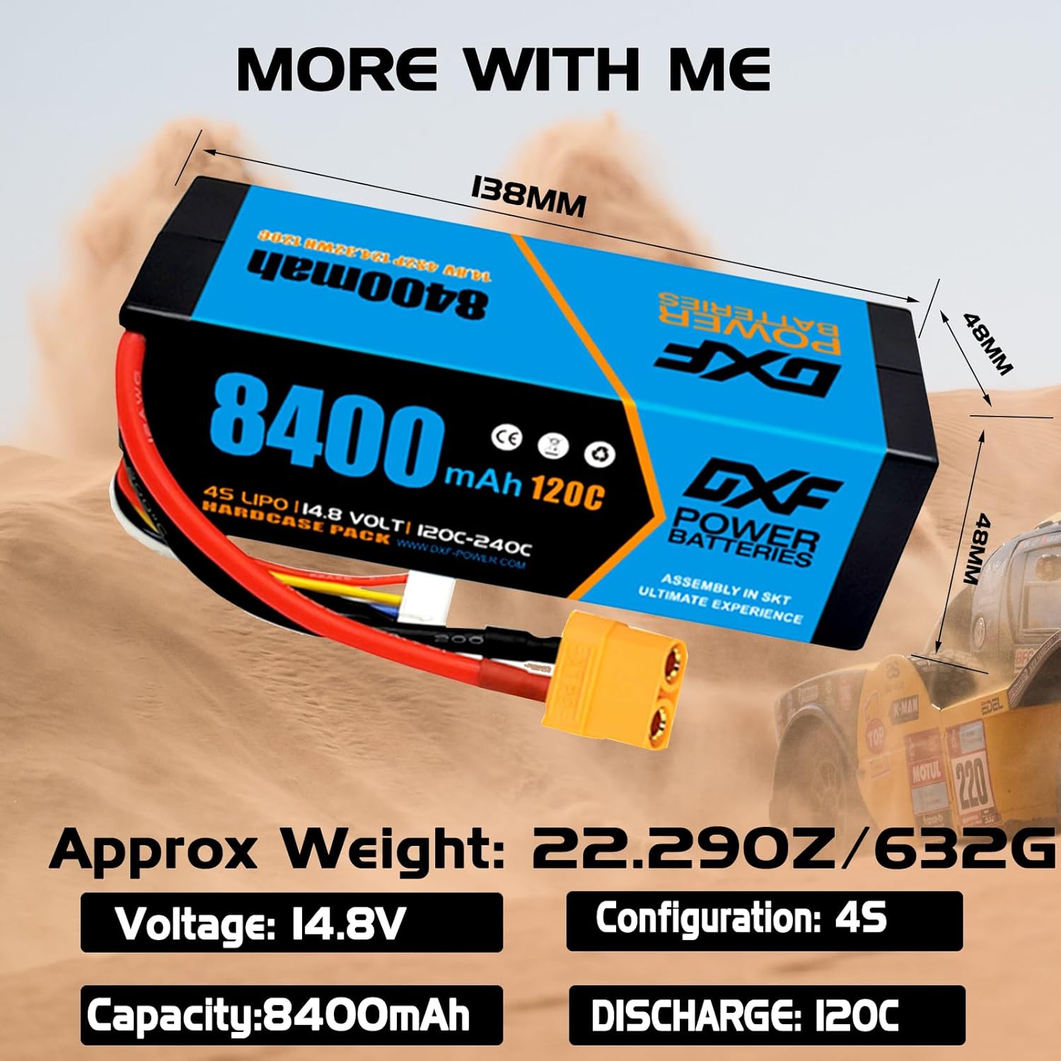Batería Lipo DXF 6S 9400mah 22 - Lipo Battery 4S reseña y precio
