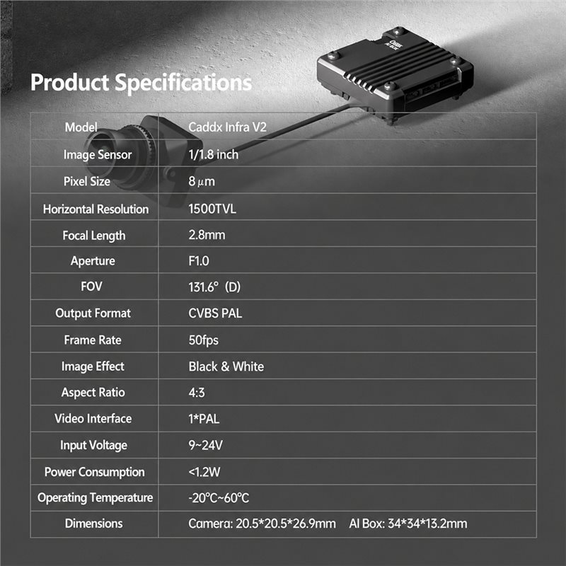 Cámara analógica RISE-Infra V2 - Analog Fpv Camera reseña y precio